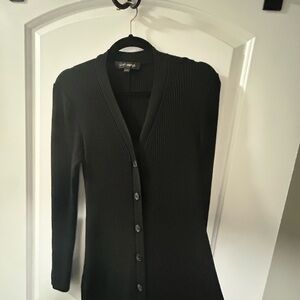 LOFT Versa. Black Long Sleeve Button Dress. Size Medium.
